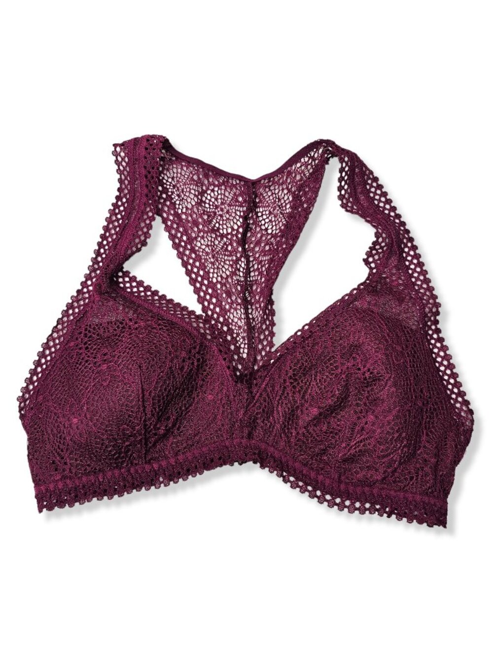 Victoria's Secret Size S Purple Lace Bralette Racerback Wire Free Lightly Lined